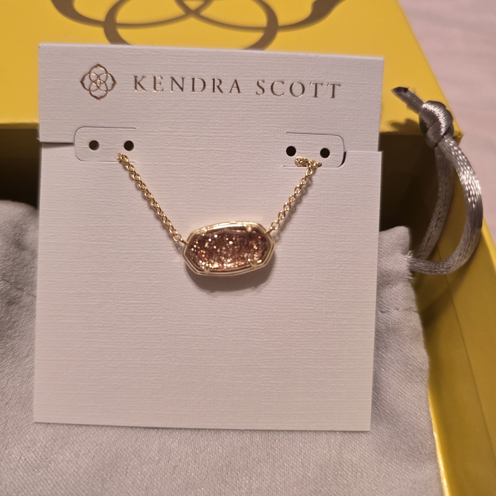 Kendra Scott Gold Sparkle Druzy Necklace